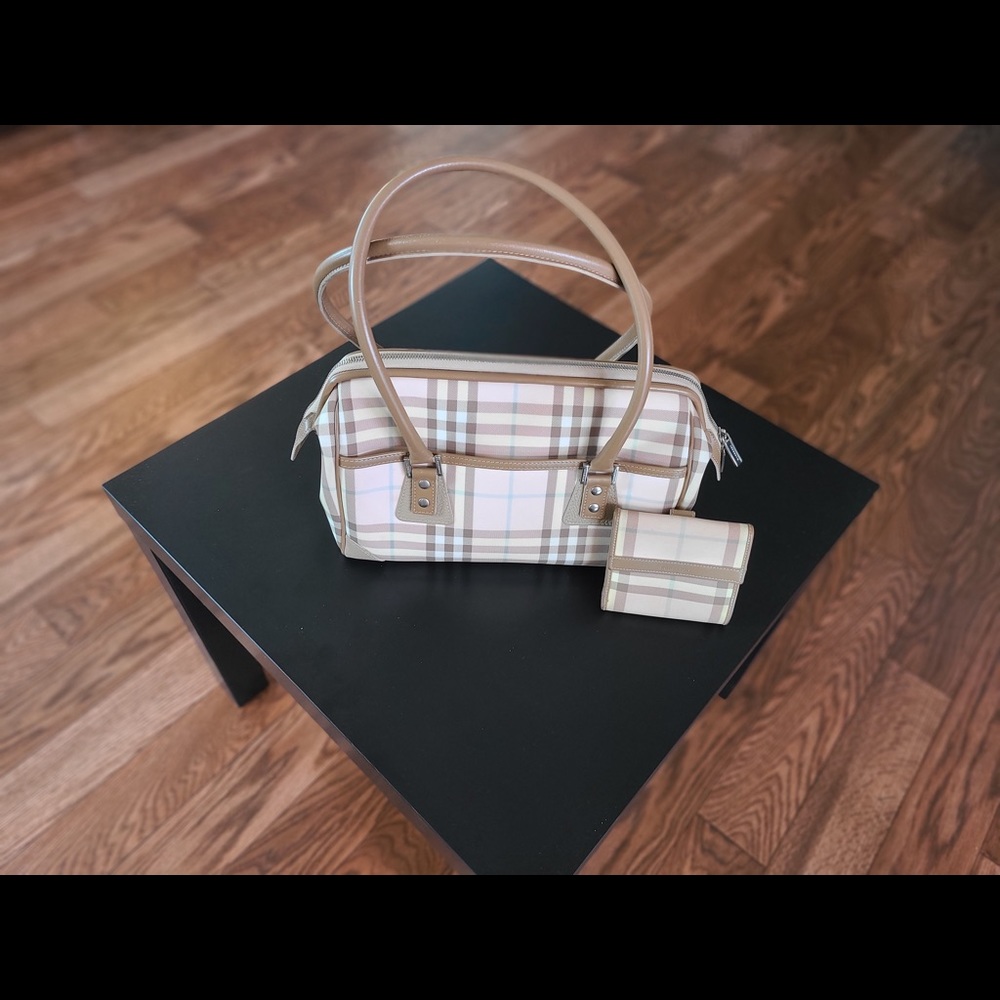Burberry pink nova check purse and wallet